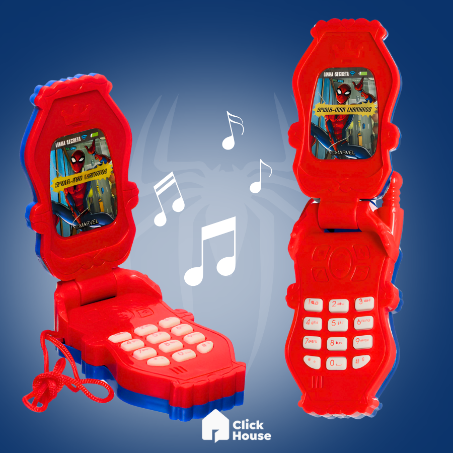 Celular Brinquedo Flip Criança Infantil Princesas Spiderman