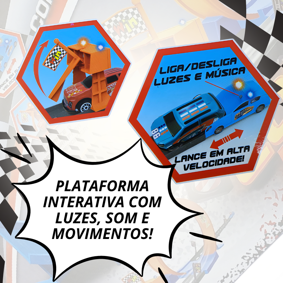 Pista Carrinhos Looping Brinquedo Infantil Corrida Lançador
