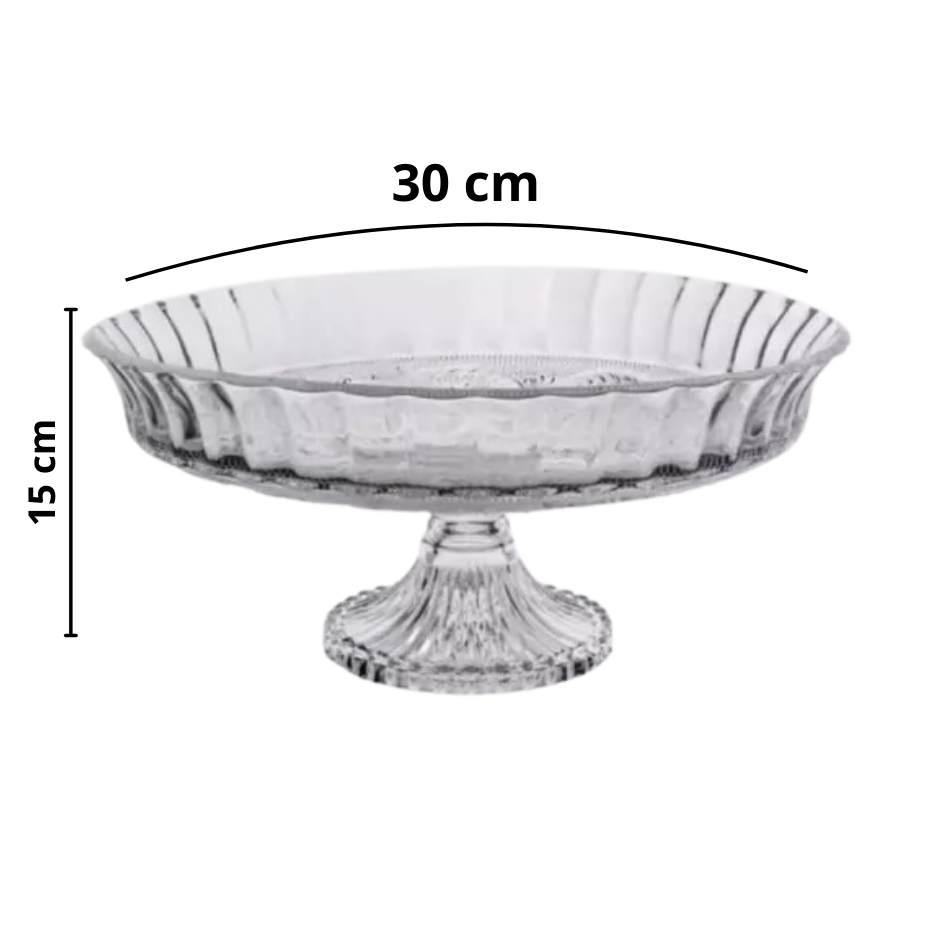 Centro Para Mesa Vidro Redondo Saladeira Fruteira Decorativo
