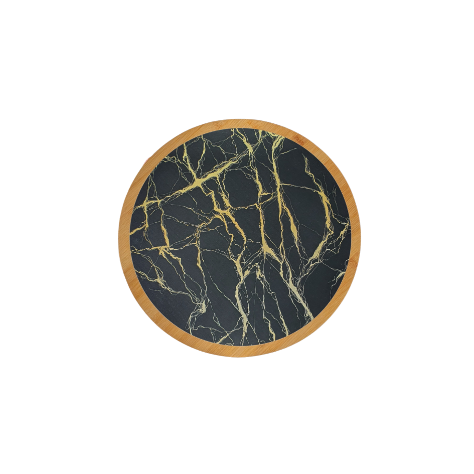 Prato Giratório Centro Tampo De Mesa Bambu Casambiente 35 Cm
