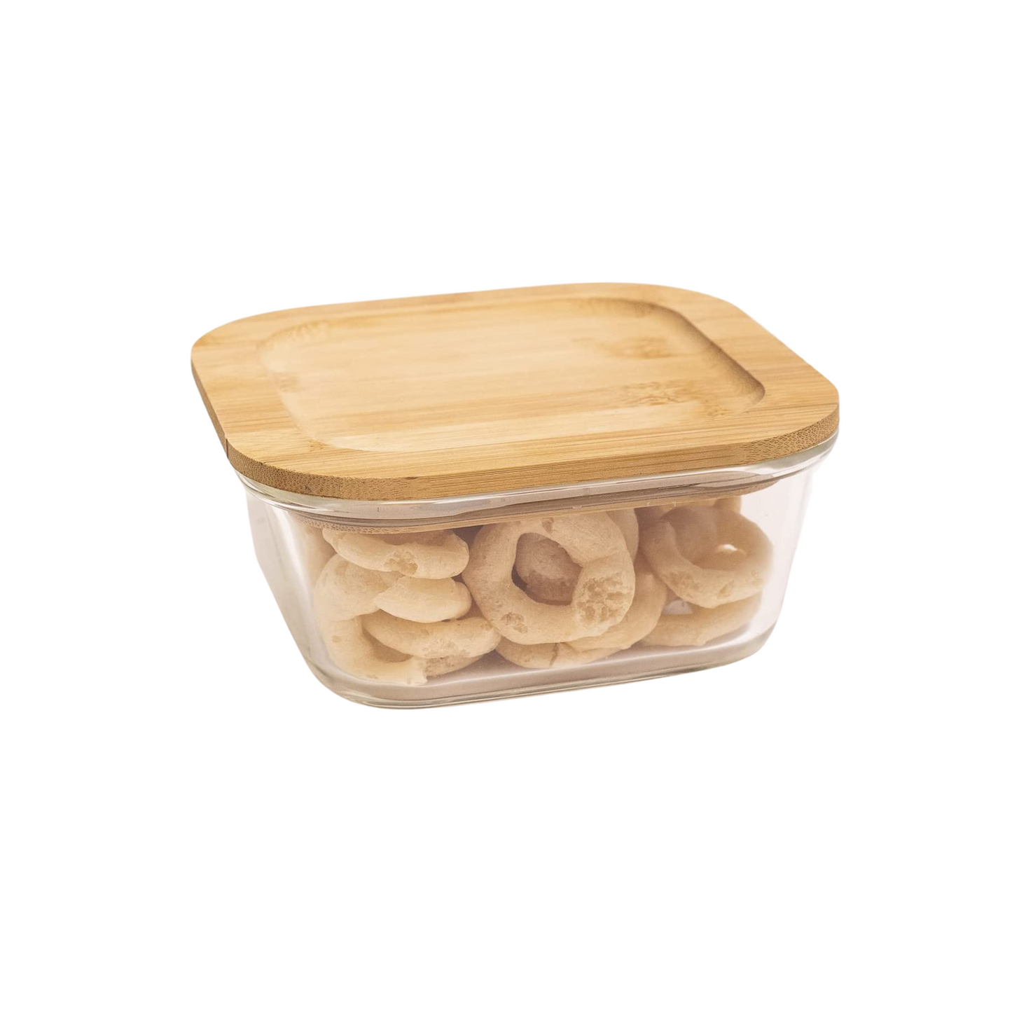 Pote Vidro Quadrado Marmita Tampa Hermética Bambu 800 Ml