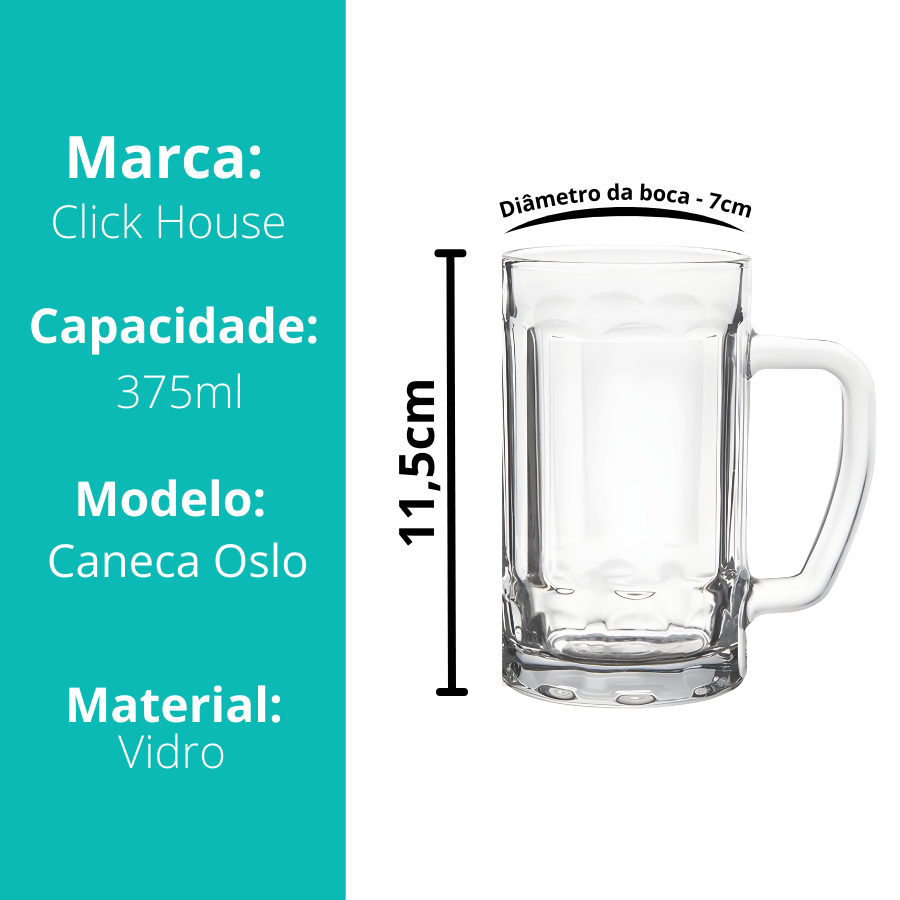 Caneca de Chopp Oslo 375mL Lehavi - V1035.C01