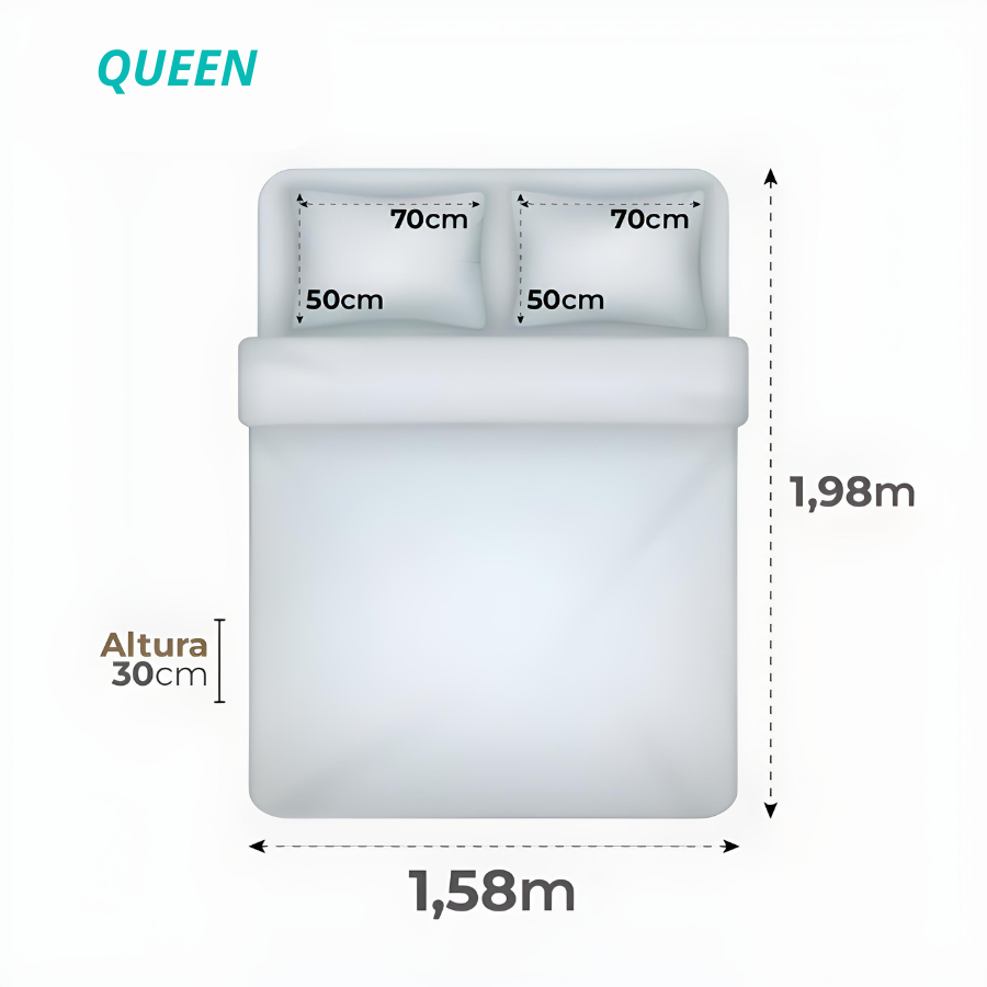Capa De Colchão Com Zíper Queen Cama Box Malha 100% Algodão