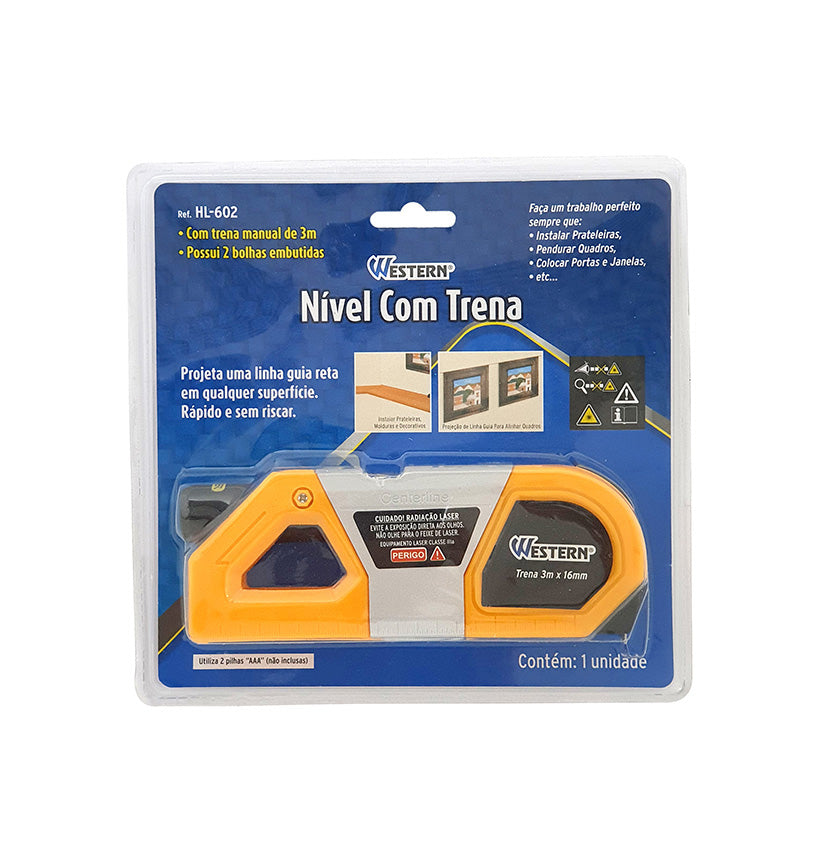 Nivel a Laser Nivelador Profissional com Trena 3m Embutida Horizontal Vertical