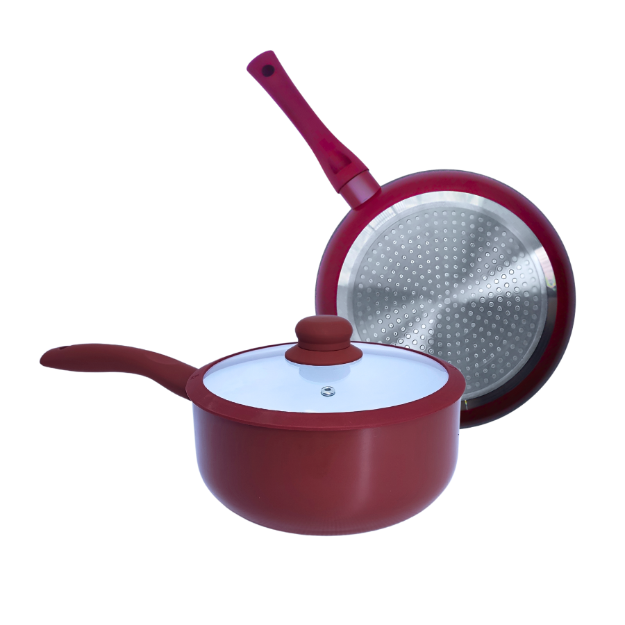 Panela 20cm Indução Antiaderente Cerâmico Tampa Fundo Triplo