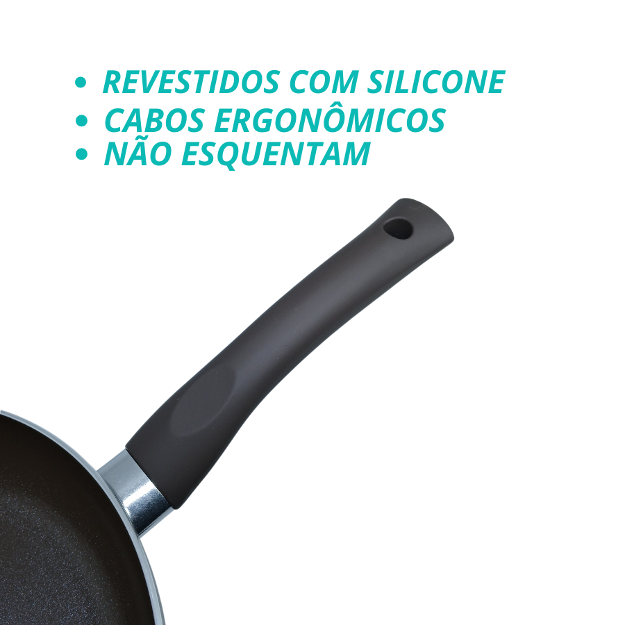 Panela 20cm Indução Antiaderente Cerâmico Tampa Fundo Triplo