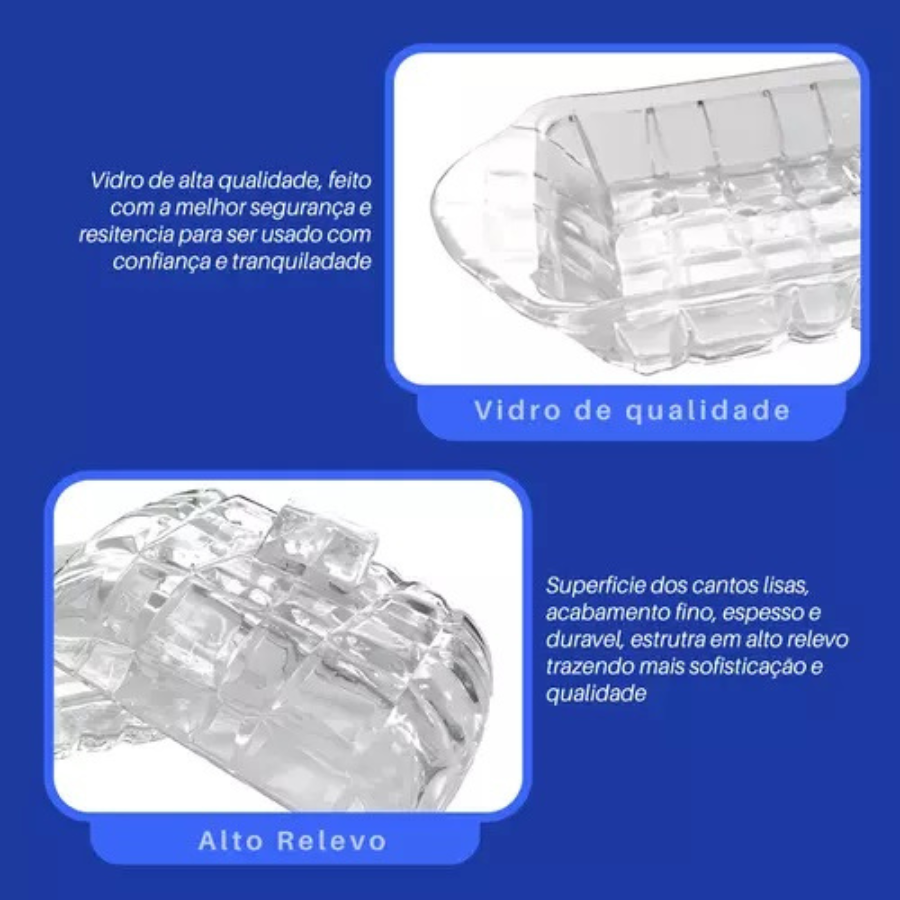 Mantegueira de Cristal Com Tampa Porta Manteiga Luxo Transparente 16cm