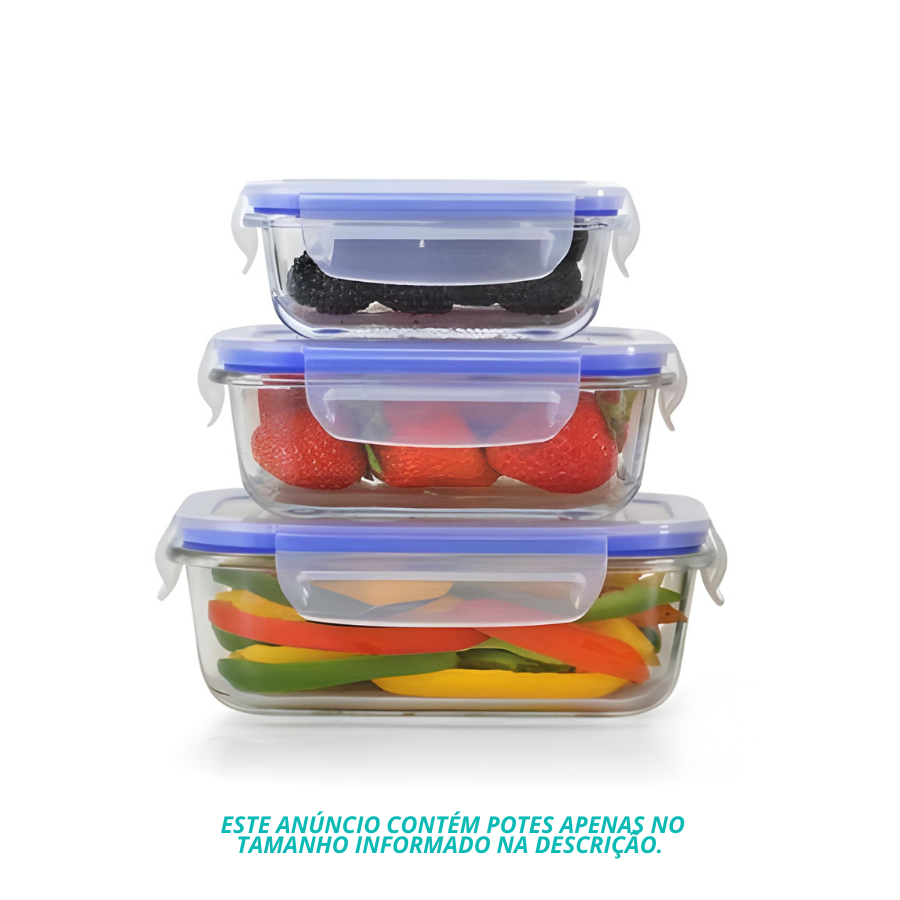 Pote Hermetico Retangular Tampa - 1040ml - V1066.U03