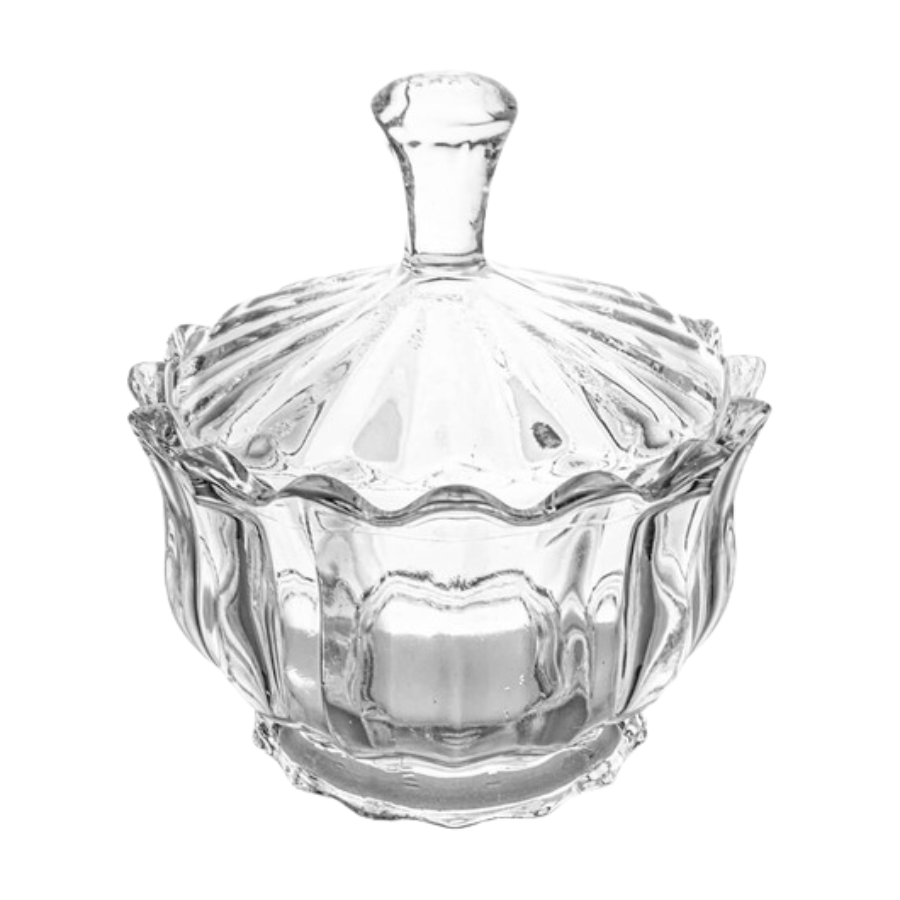 Bomboniere De Vidro Brasilia Decorativo Baleiro Luxo Potiche Transparente