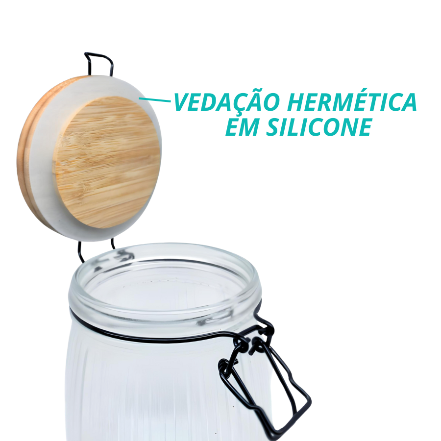 Pote Hermético Versalhes Tampa Bambu 800ml - V1059.U01