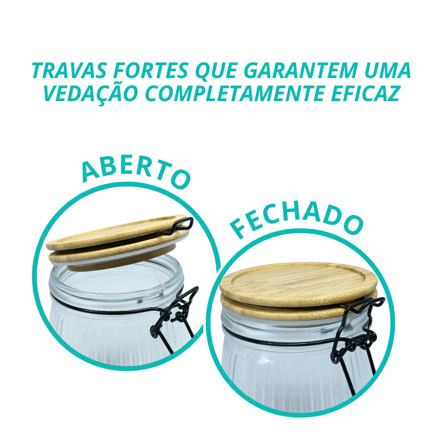 Pote Hermético Versalhes Tampa Bambu 800ml - V1059.U01