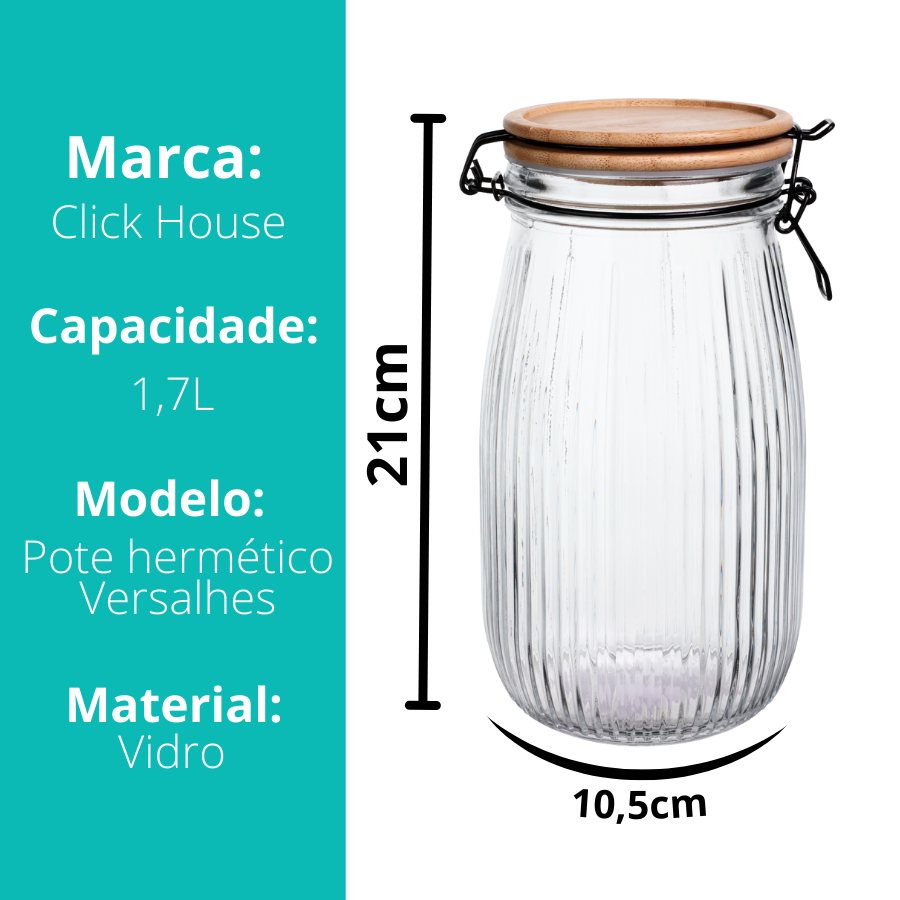 Pote Hermético Versalhes Tampa Bambu 1,7l - V1059.U03