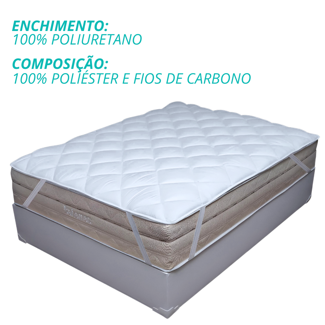 Pillow Top Queen Espuma 6cm Viscoelástico Gel Sense Nasa 158x198x6cm