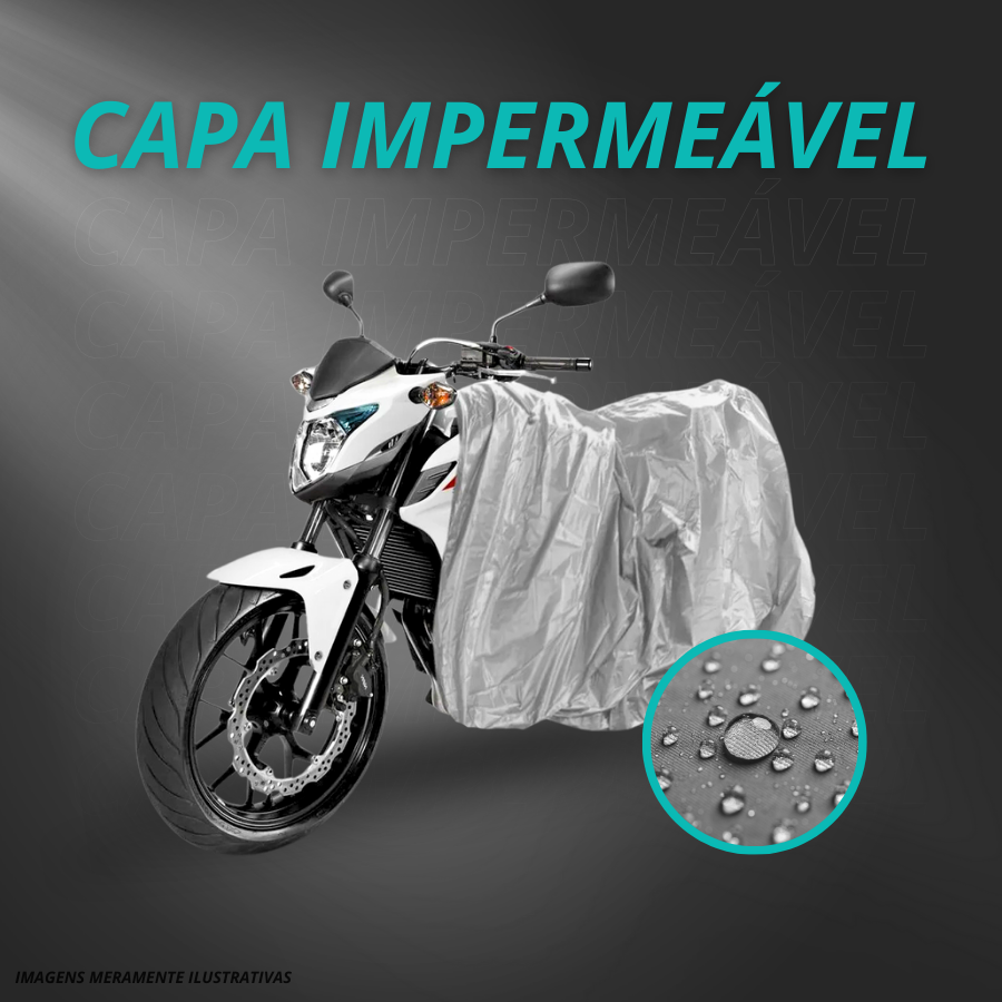 Capa Para Cobrir Moto Impermeável Protege Sol Chuva Poeira Sujeira