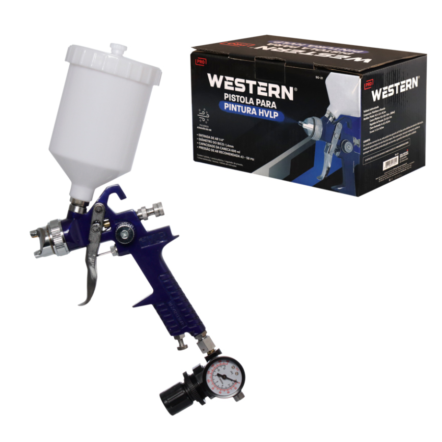 Pistola Pintura Gravidade Profissional Hvlp 600ml Bico 1.4mm
