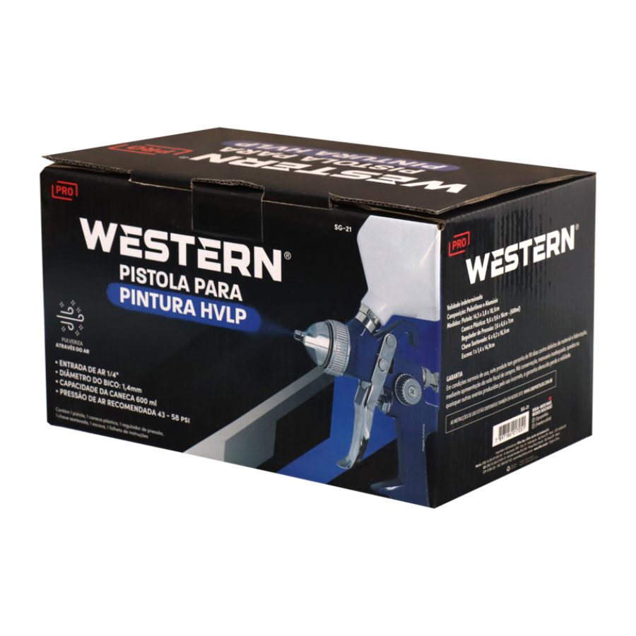 Pistola Pintura Gravidade Profissional Hvlp 600ml Bico 1.4mm