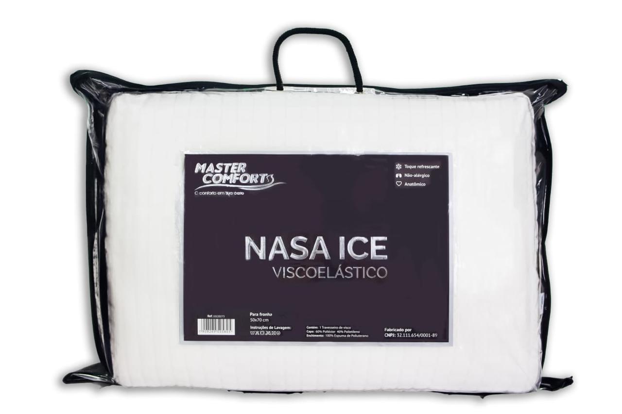 Travesseiro Antialérgico Viscoelástico Nasa Ice Refrescante 50x70cm