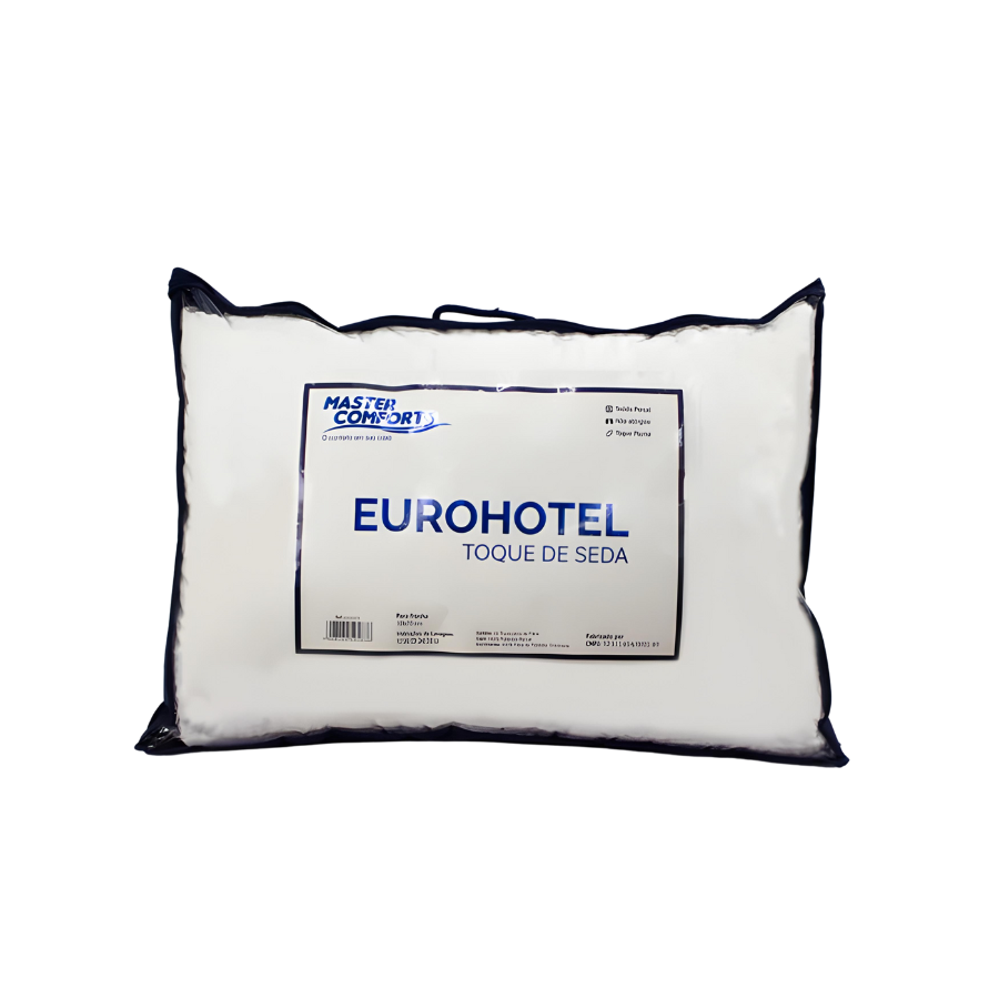 Travesseiro Antialérgico Toque De Seda Fibra Siliconada Eurohotel 50x70cm