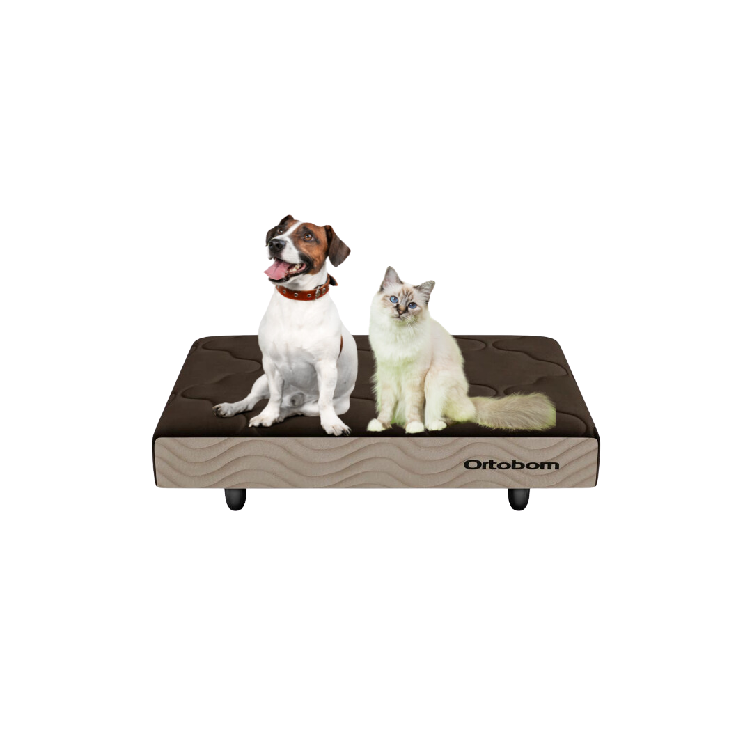Mini Base Cama Pet Pequeno Camurça Bege (13x65x45)