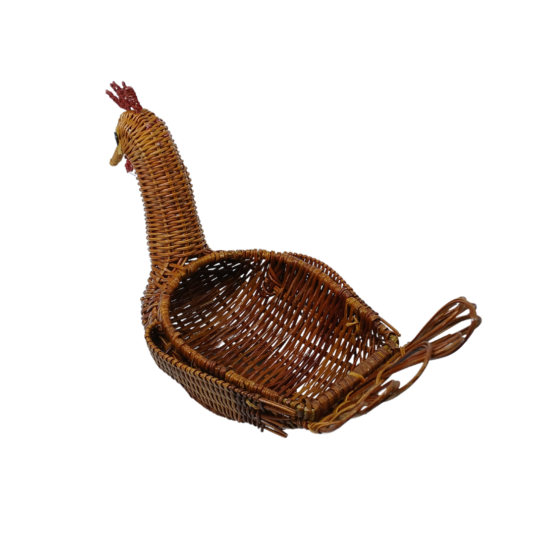 Cesta De Galinha Porta Ovos Organizadora Rattan 30cm