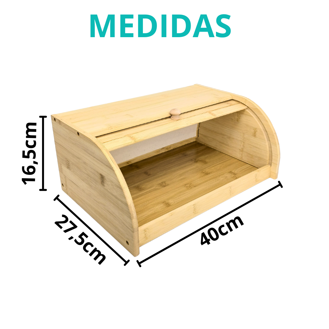 Porta Pão Bolo Grande Com Porta De Bambu Café Da Manhã 40cm