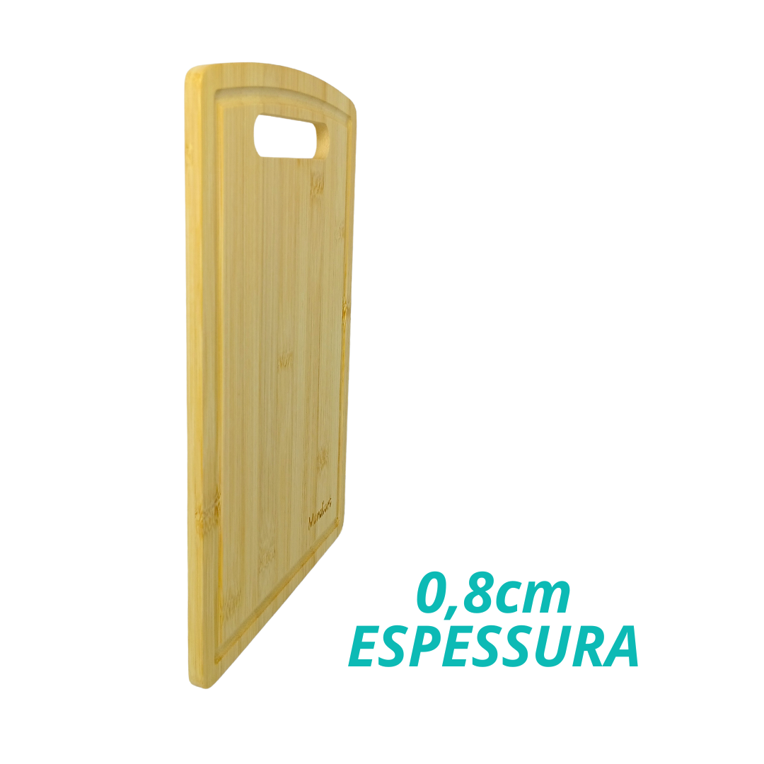 Tábua De Corte Bambu Carne Churrasco Legumes Cozinha 29x20cm
