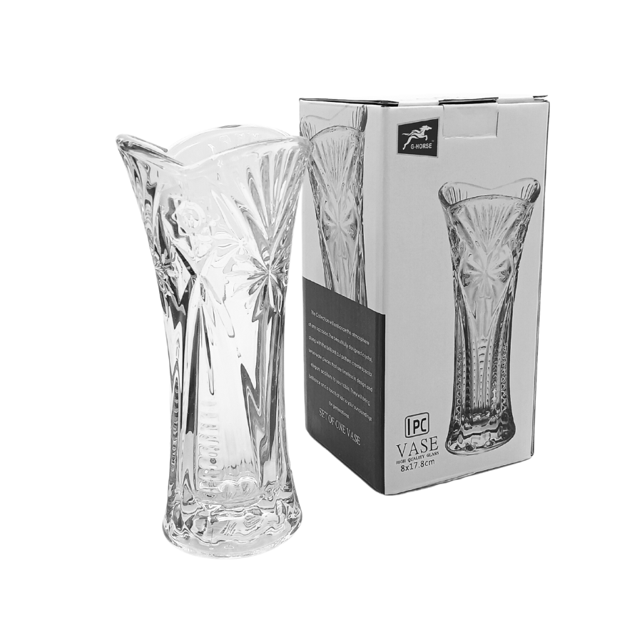 Vasos De Vidro Grosso Plantas Flor Lapidado Alto Relevo Mesa Festas Decoração