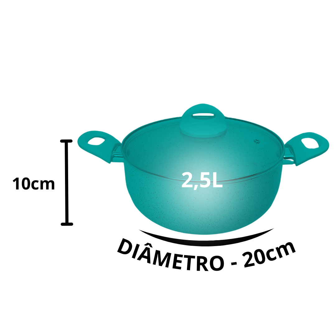 Caçarola Panela Alumínio Antiaderente Indução Vanilla 20cm
