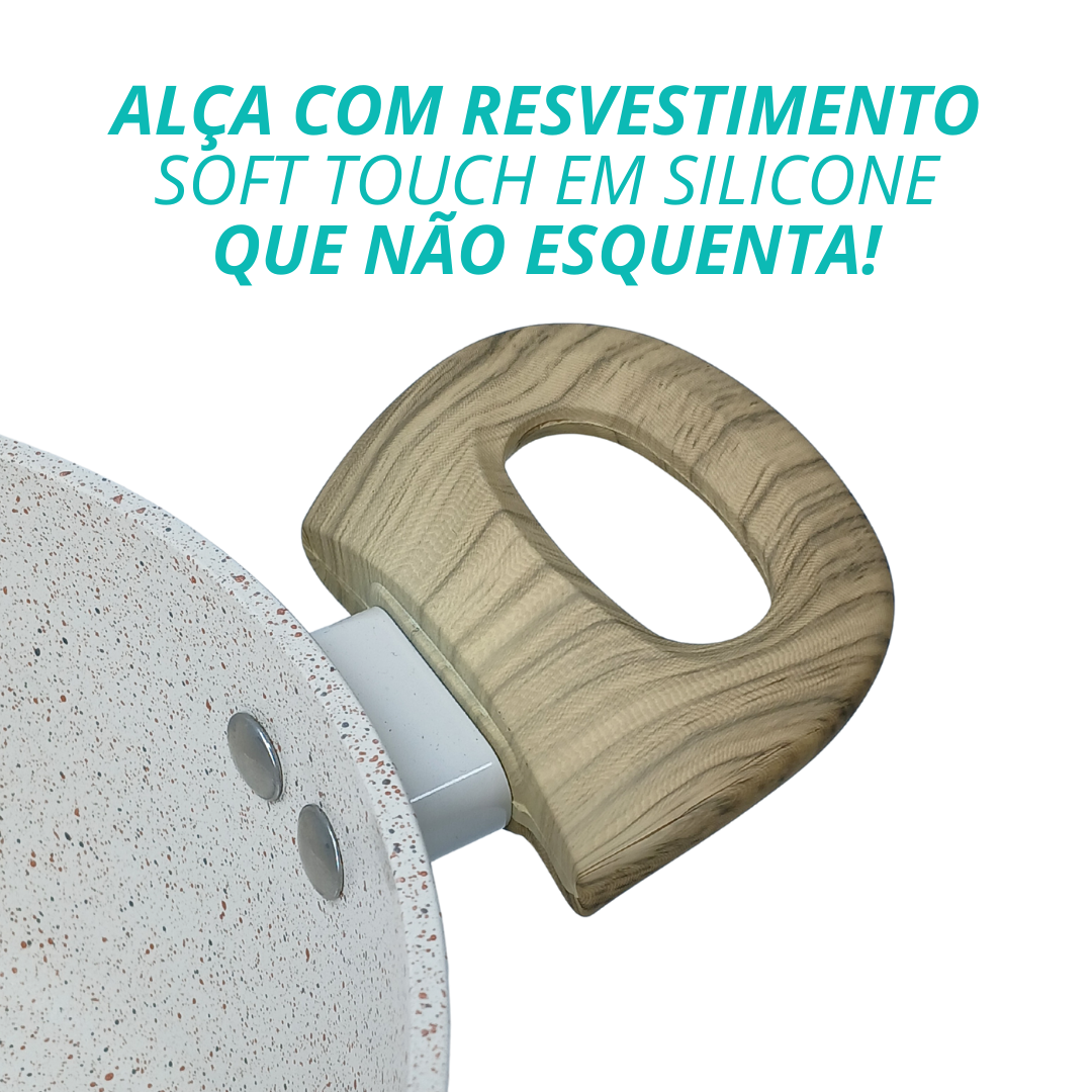 Caçarola Panela Alumínio Antiaderente Indução Vanilla 20cm