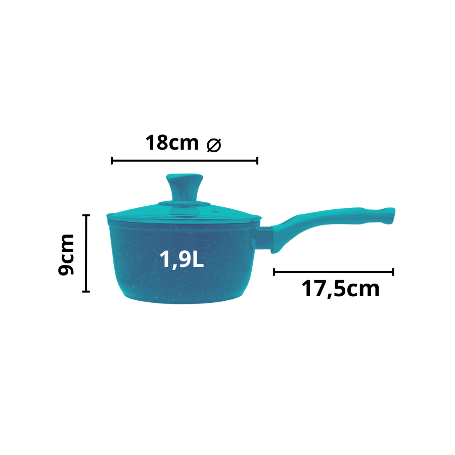Panela Creme Antiaderente Indução Com Tampa De Vidro 18cm