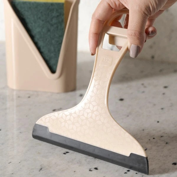 Rodinho De Pia Cabo De Plástico Bege Seca Limpa Vidro Cozinha 16cm