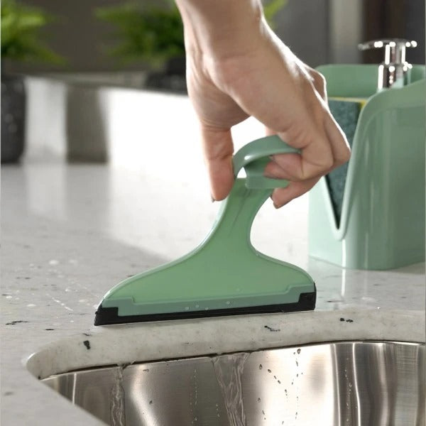 Rodinho De Pia Cabo De Plástico Verde Seca Limpa Vidro Cozinha 16cm