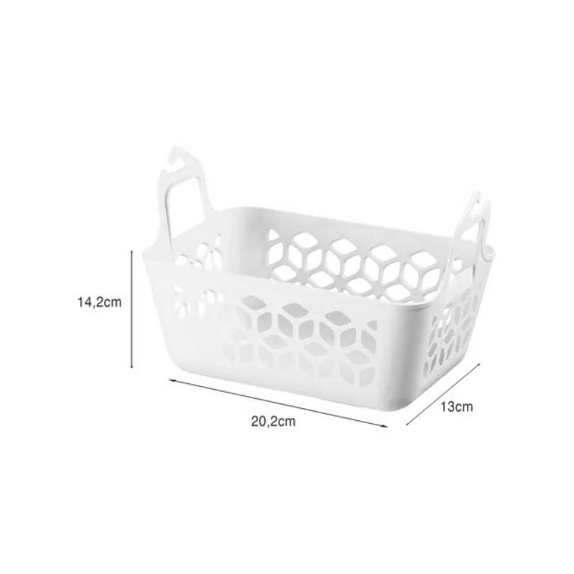 Cesto Prendedores De Roupa Organizador Plástico Multiuso Branco 24cm