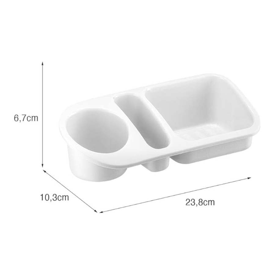 Organizador De Pia Plus Porta Detergente E Esponja Uz Branco