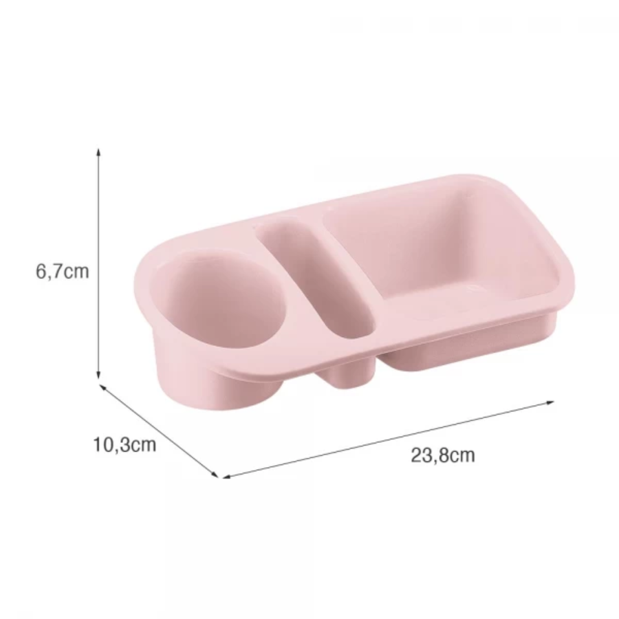 Organizador De Pia Plus Porta Detergente E Esponja Uz Rosa