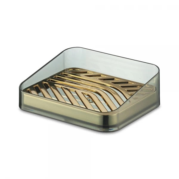 Porta Sabonete Saboneteira Luxo com Suporte Banheiro de Plástico Slim Preto