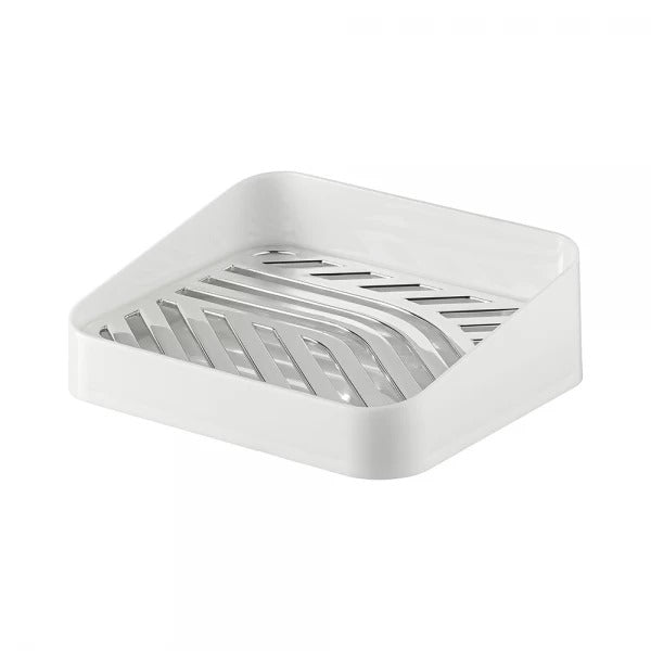 Porta Sabonete Saboneteira Luxo com Suporte Banheiro de Plástico Slim Branco