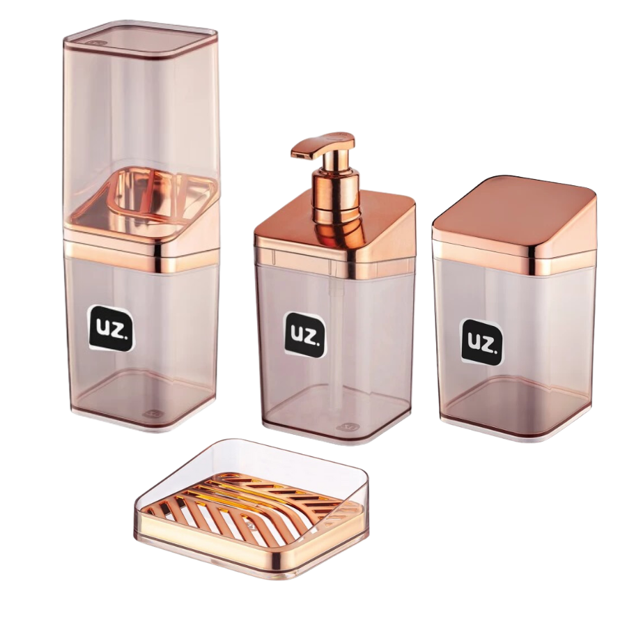 Porta Escova, Sabonete Liquido, Algodão e Saboneteira - UZ