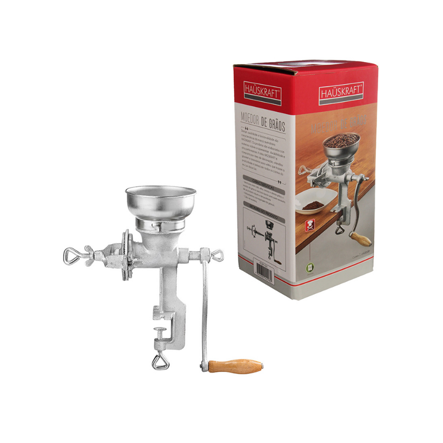 Moedor De Ferro Grãos Manual Manivela Profissional 36cm