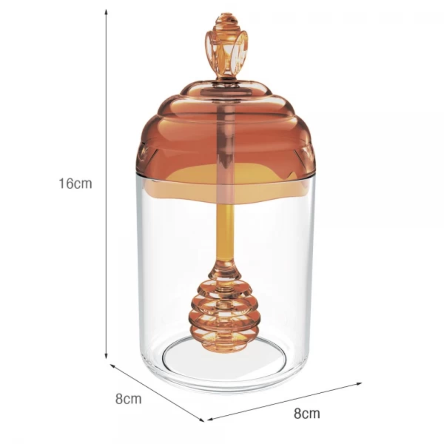 Pote Mel Meleira 350ml Decorativa Colmeia Tampa Com Pegador