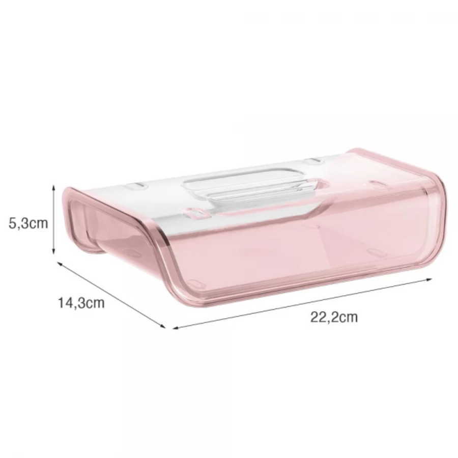 Porta Frios Empilhável Uz Queijo Presunto Organizador Rosa