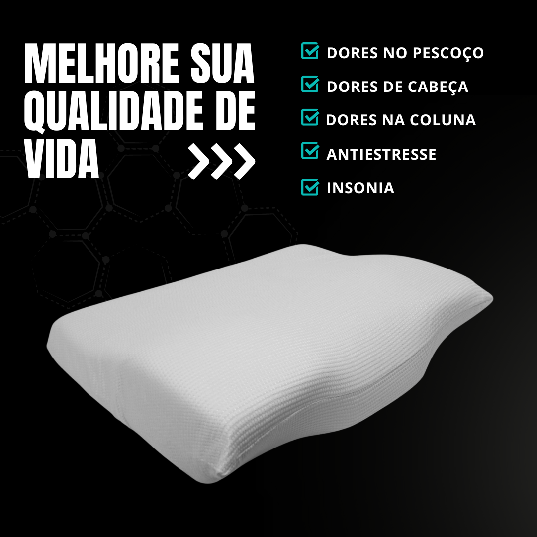 Travesseiro Ortopédico Cervical Viscoelástico Nasa Anatômico Antialérgico 50x70cm