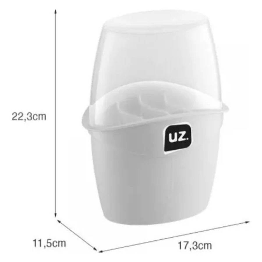 Organizador Porta Talheres Com Tampa E 4 Divisórias Branco