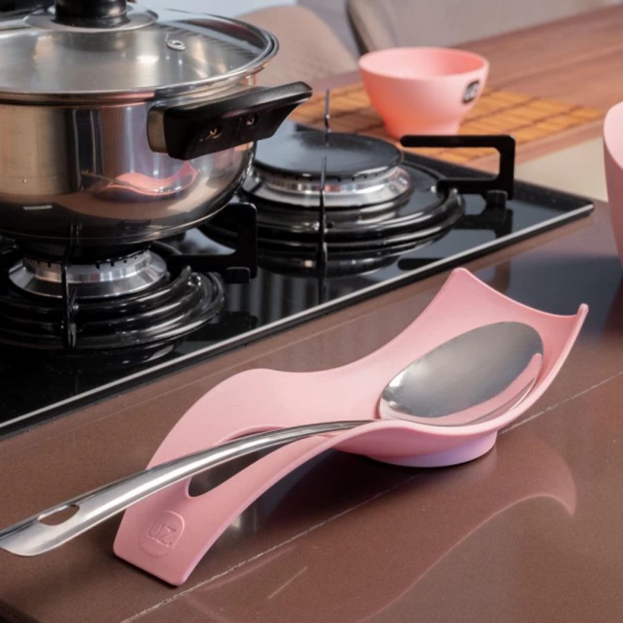 Suporte Descanso Colher Apoio Talheres Mesa Cozinha Rosa