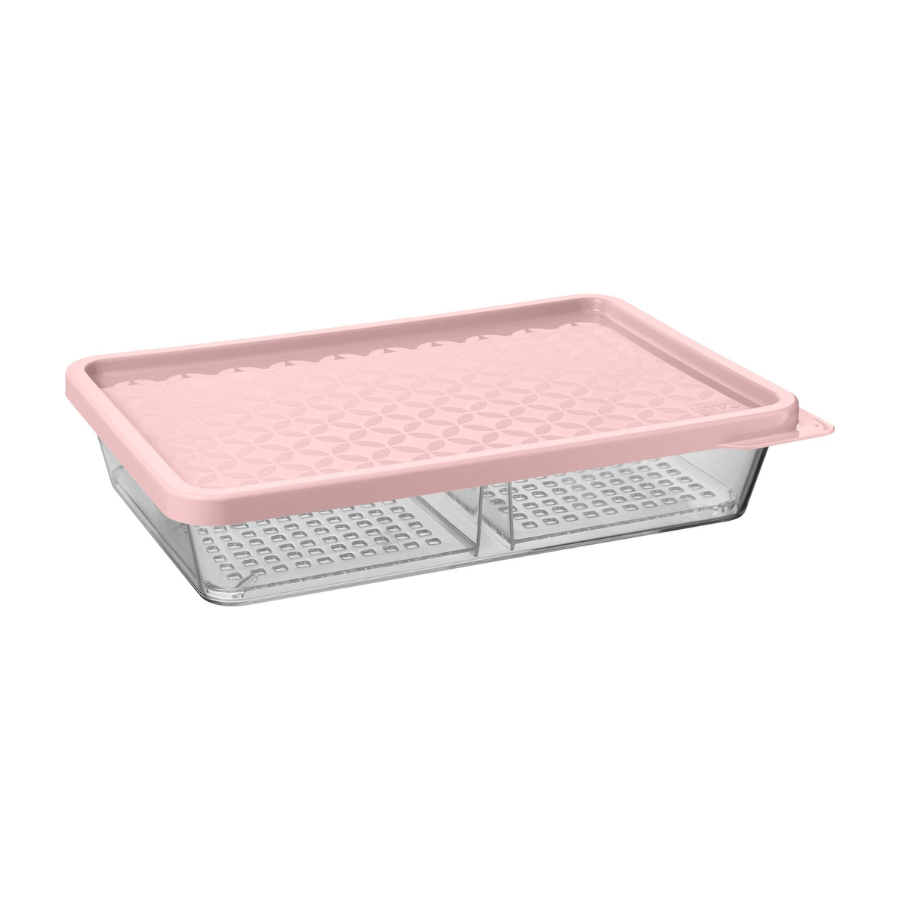 Organizadores De Frios Transparente Tampa Rosa - UZ428-ROS
