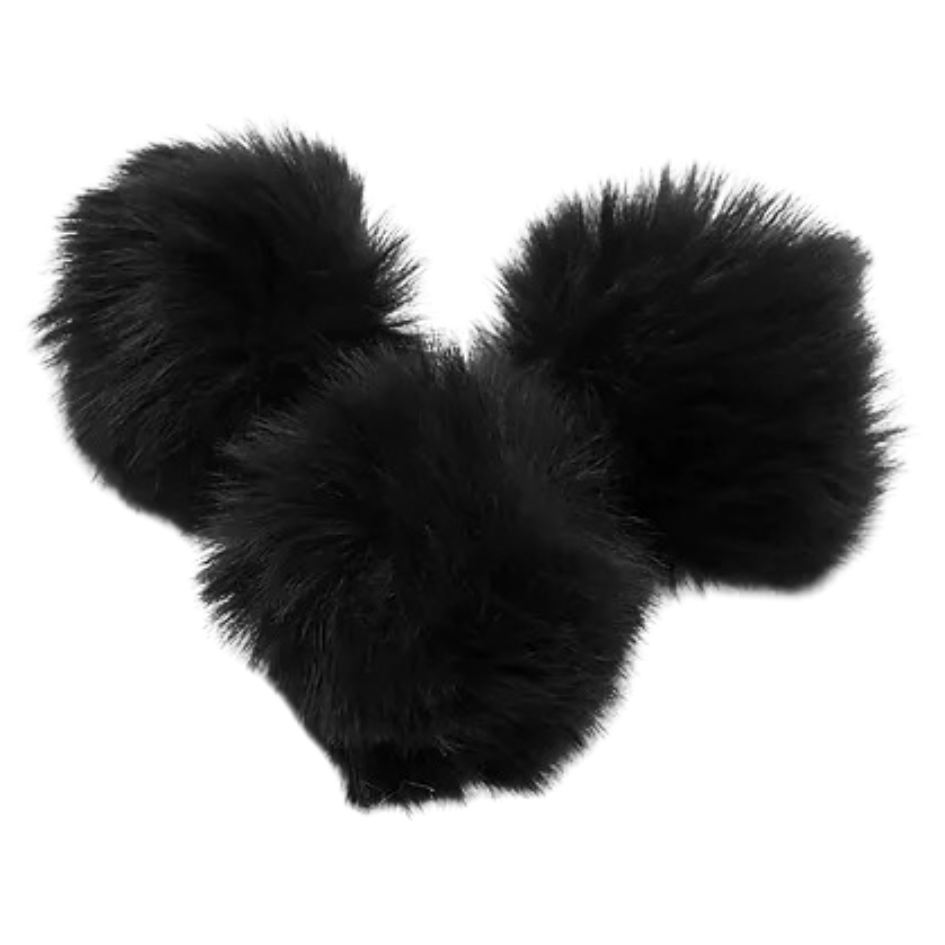10 Pompons Pelúcia Elástico 50mm Vermelho Azul Royal Preto