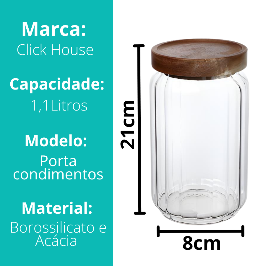 Pote Hermetico Genova Tampa Acacia 1,1L - V1074.U02