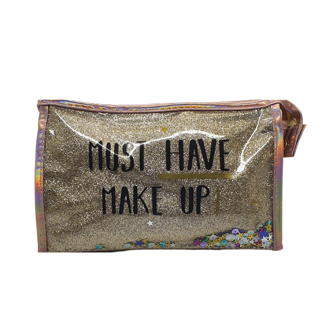 Necessaire Glitter Maquiagem Viagem Trabalho Mala Feminino