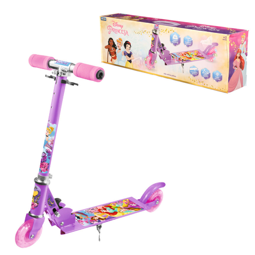 Patinete Infantil Led Menina Menino Radical 2 Rodas Alumínio Princesa