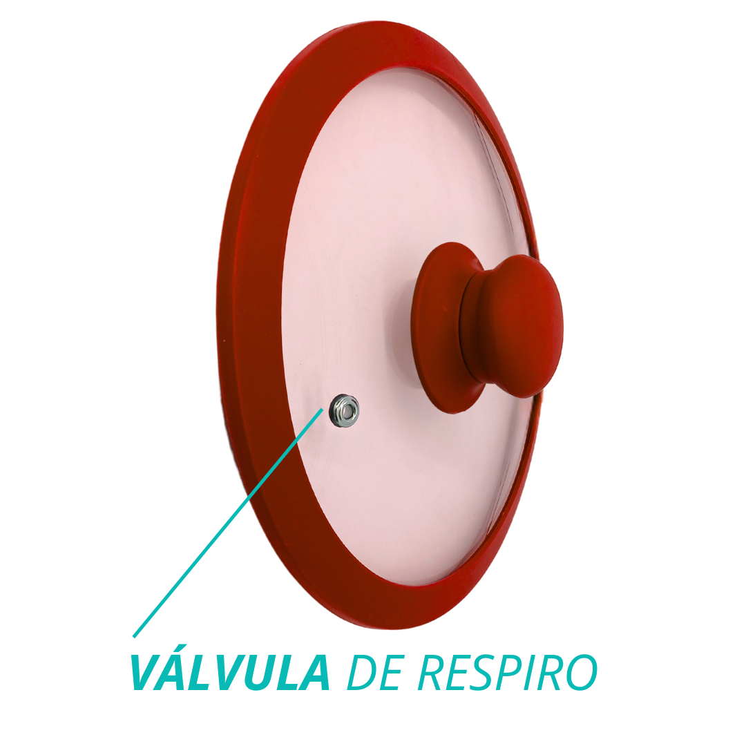 Panela De Indução Antiaderente Cerâmica 20cm Yafo Vermelho